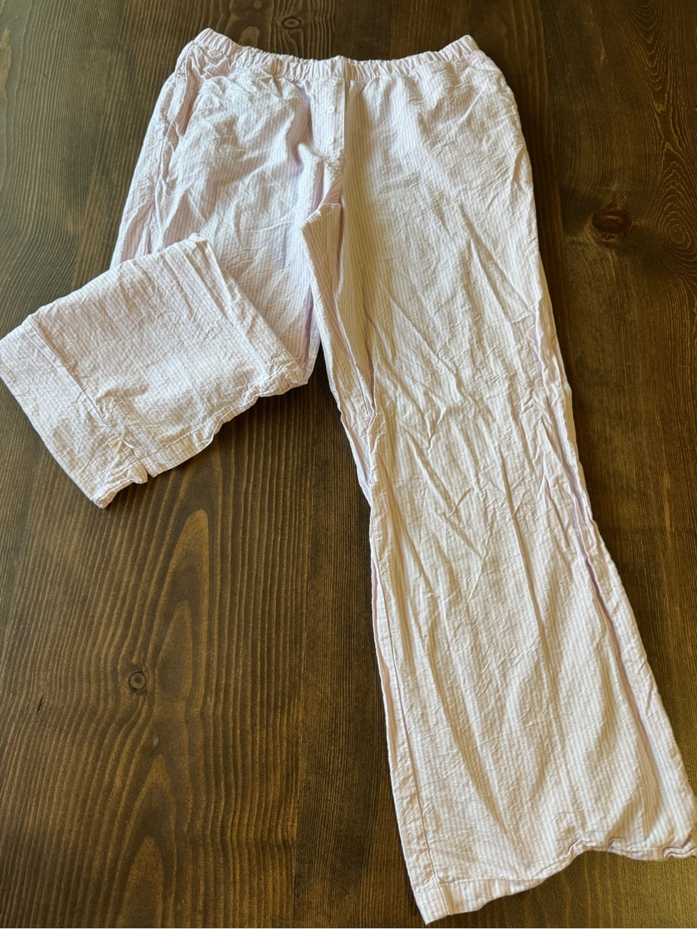 Kids Light Pink Seersucker Lounge Pants